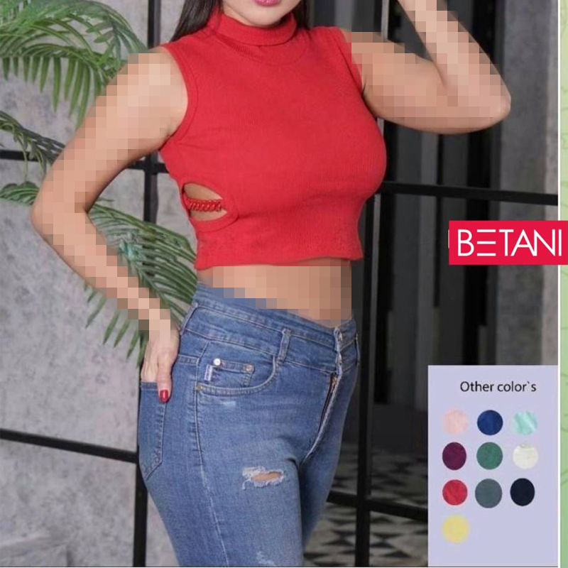 تاپ یقه 3 سانت بغل زنجیردار