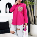 تونیک مانتویی لنین طرح جیب طرحدار