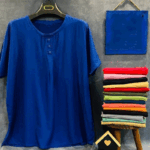 تیشرت کیمینو قواره دار یقه 3 دکمه