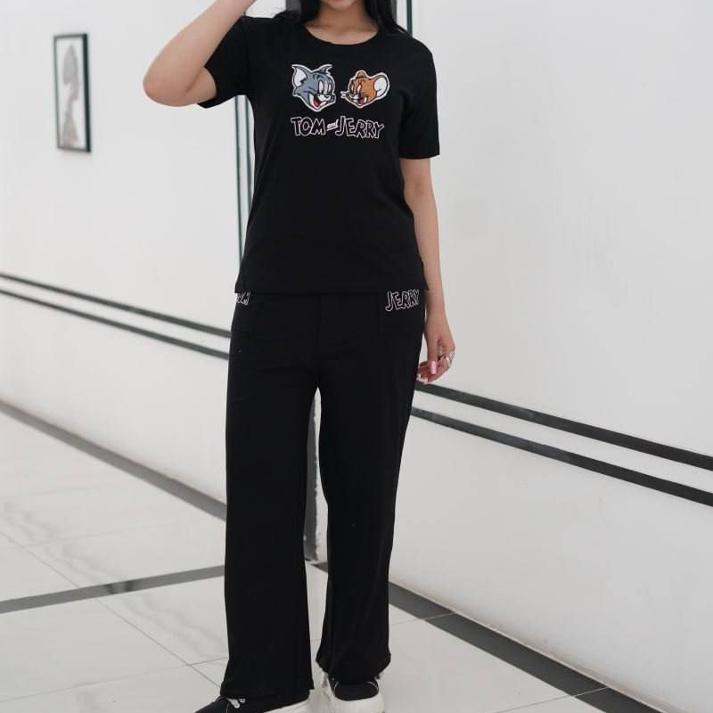 ست تیشرت شلوار گلدوزی تام و جری