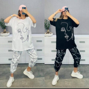 ست تیشرت و شلوار لانگ طرح رخ