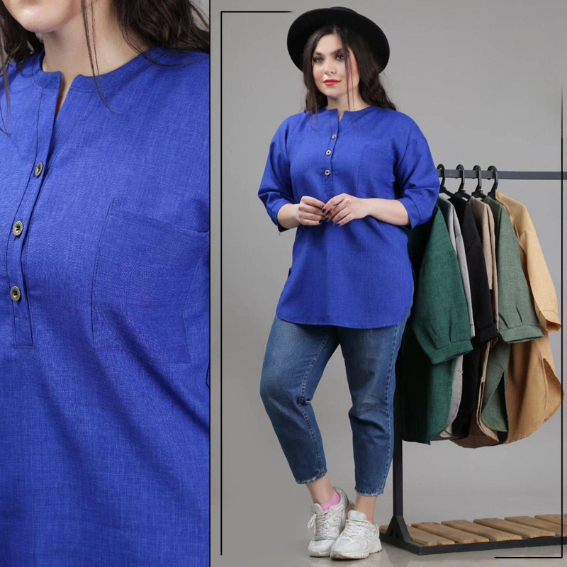 تونیک مانتويى يقه گرد