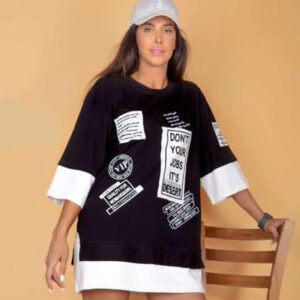 تیشرت لانگ لش تیکه دوزی