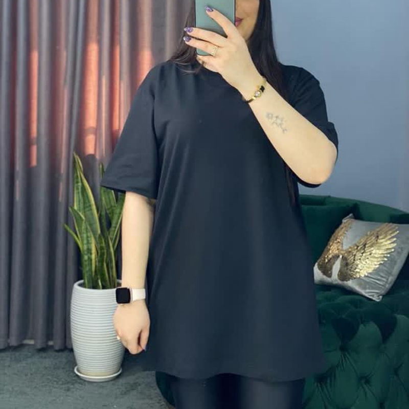 تیشرت لانگ لش ساده رنگی