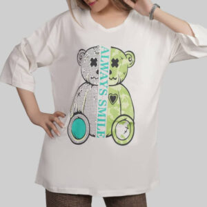 تیشرت لانگ خرس نگین کوب