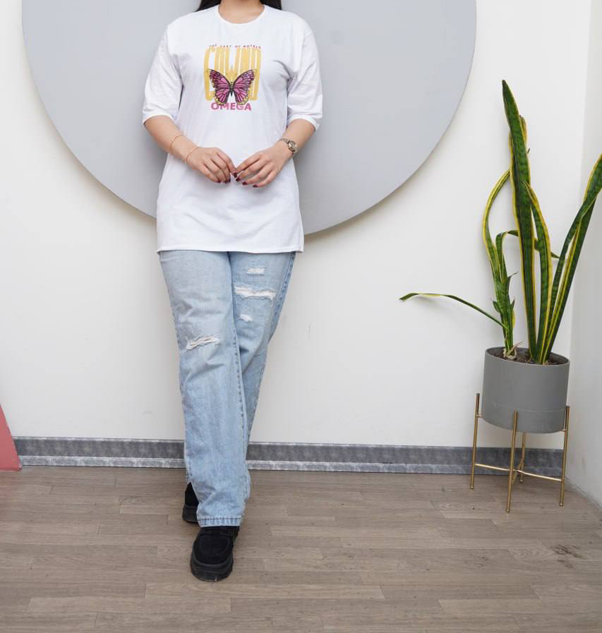 تیشرت لانگ لش پروانه (پک 4 عددی)