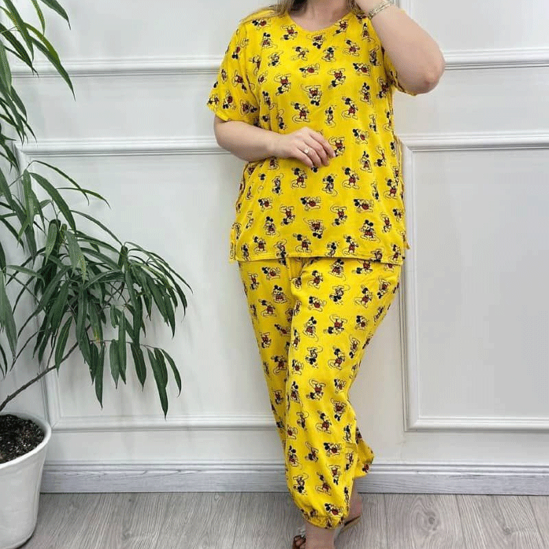 ست تیشرت و شلوار نخی