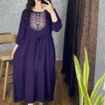 پیراهن ساحلی نخی شست شده گرم پایین