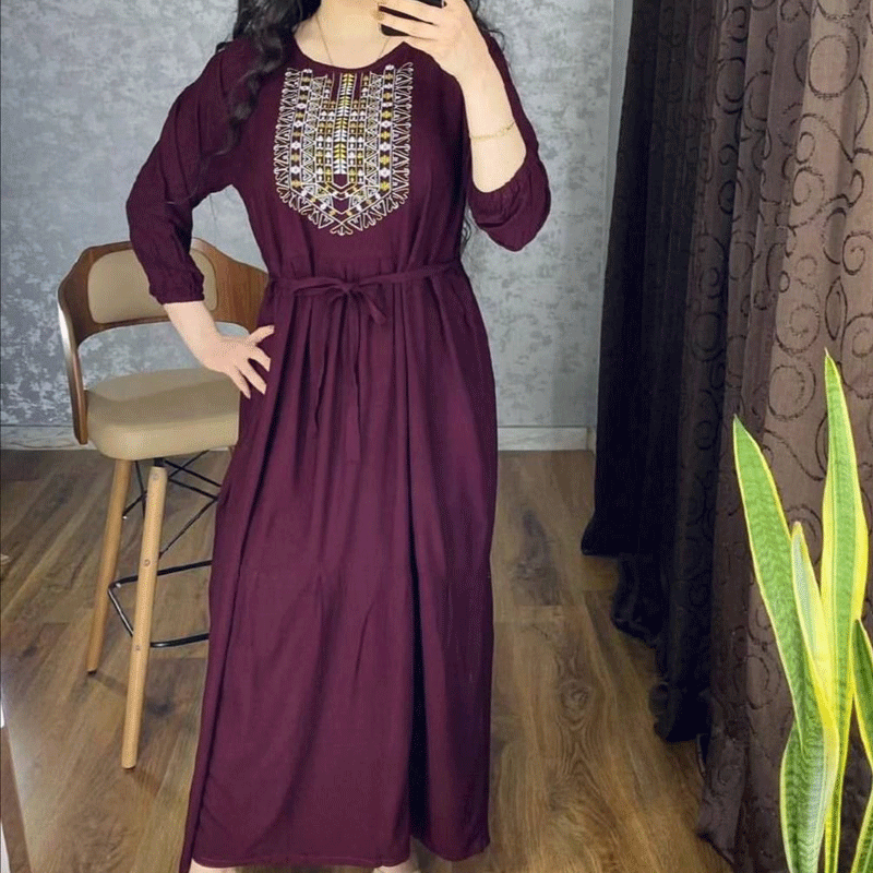 پیراهن ساحلی نخی شست شده گرم پایین