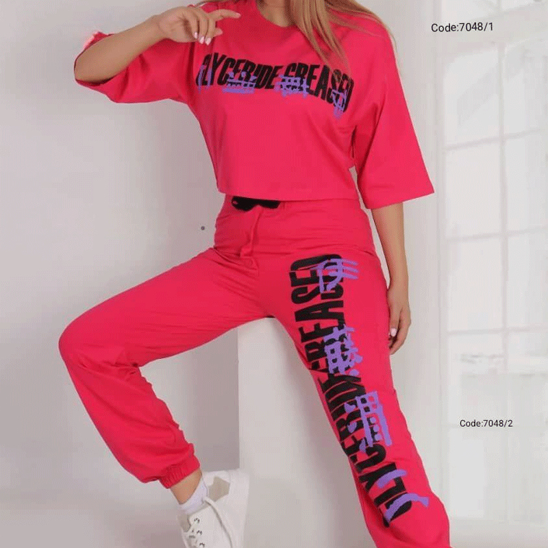 کراپ و شلوار چاپ حروفی