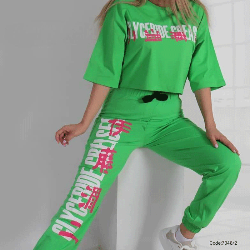 کراپ و شلوار چاپ حروفی