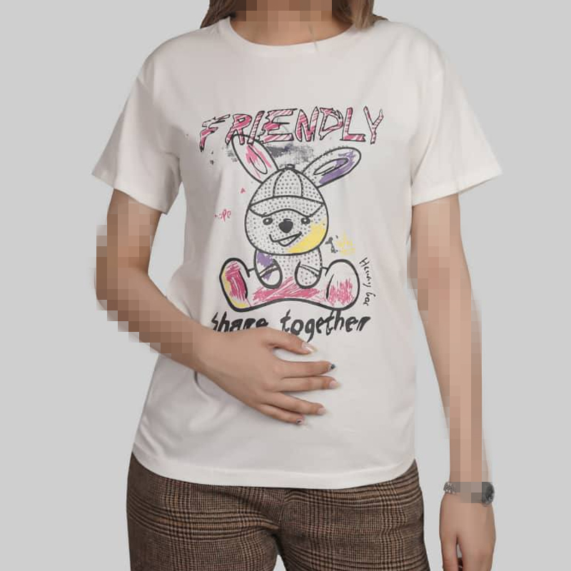 تیشرت خرگوش چاپ و نگین (پک 4 عددی)