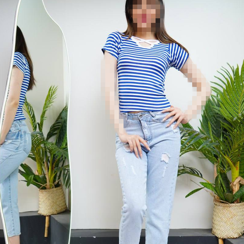 کراپ ضربدری راه راه (پک 6 عددی)