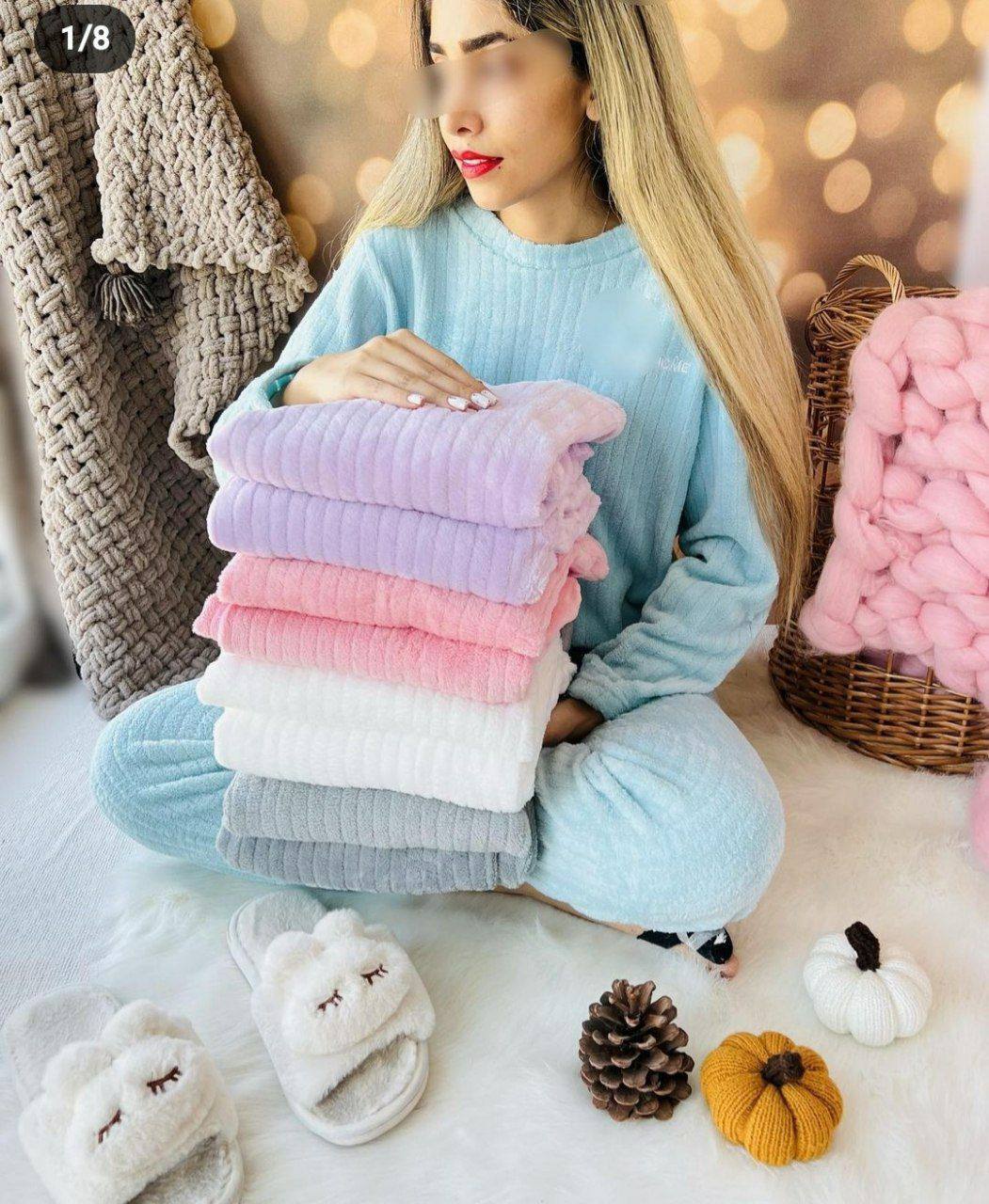 ست حوله ای بلوز و شلوار(پک 5 عددی)