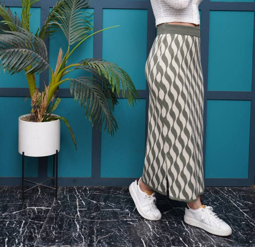 دامن بافت طرح دار(پک 3 عددی)