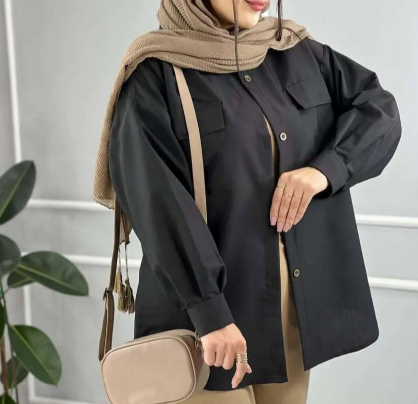 مانتو کت ۲جیب قاپکدار(پک5 عددی)