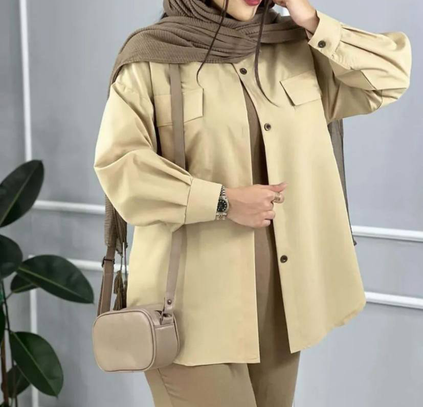 مانتو کت ۲جیب قاپکدار(پک5 عددی)