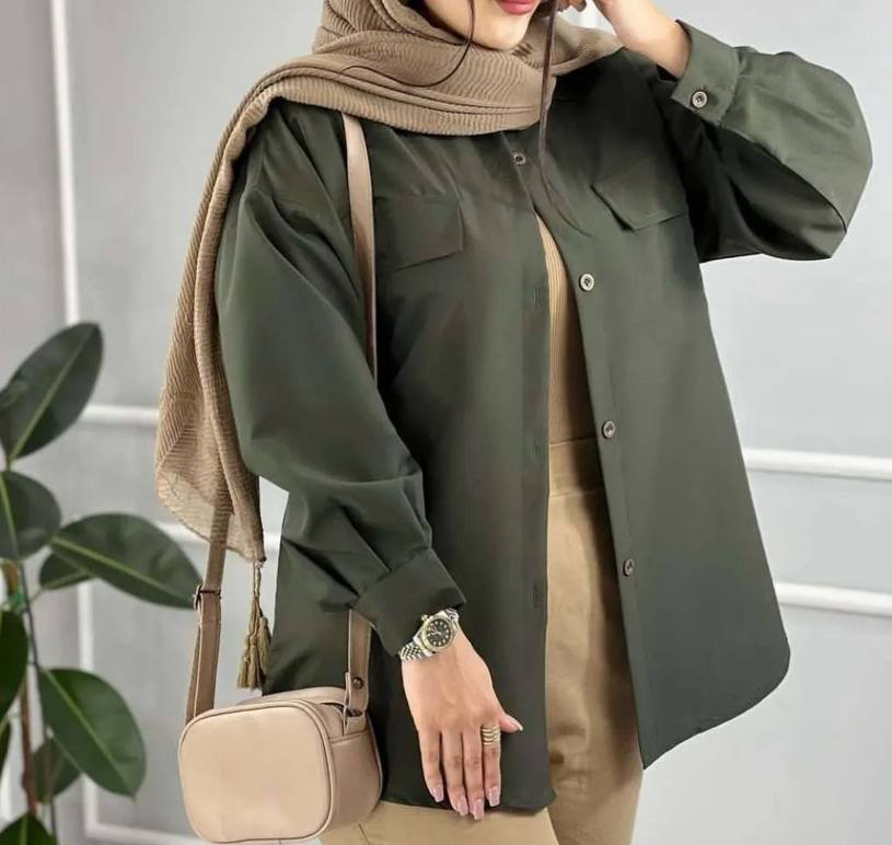 مانتو کت ۲جیب قاپکدار(پک5 عددی)