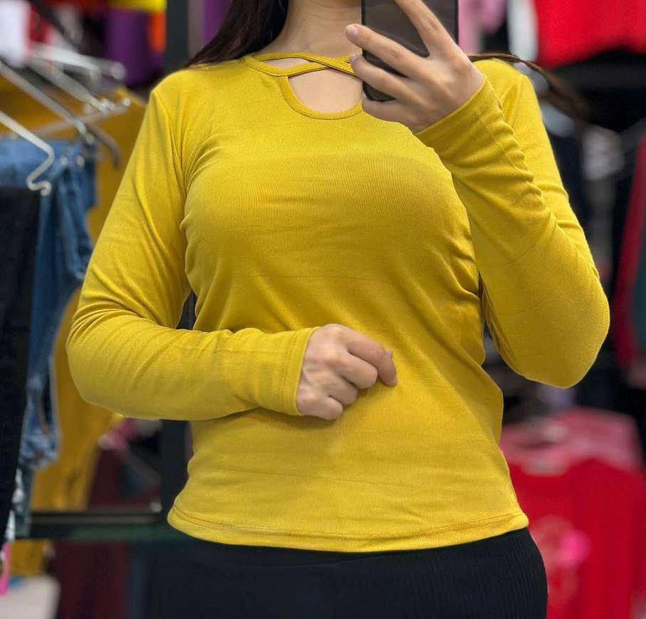 بلوز آستین دار یقه ضربدری (پک 6 عددی)