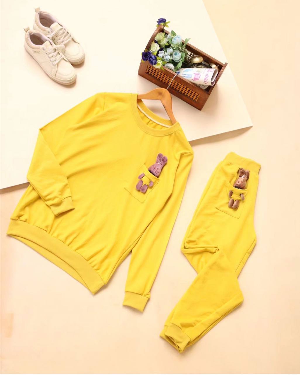 ست هودی شلوار جیب عروسکی (پک 4 عددی)