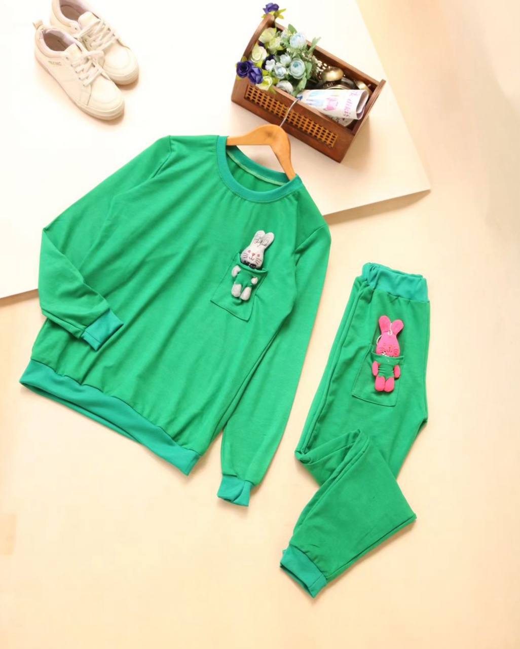 ست هودی شلوار جیب عروسکی (پک 4 عددی)