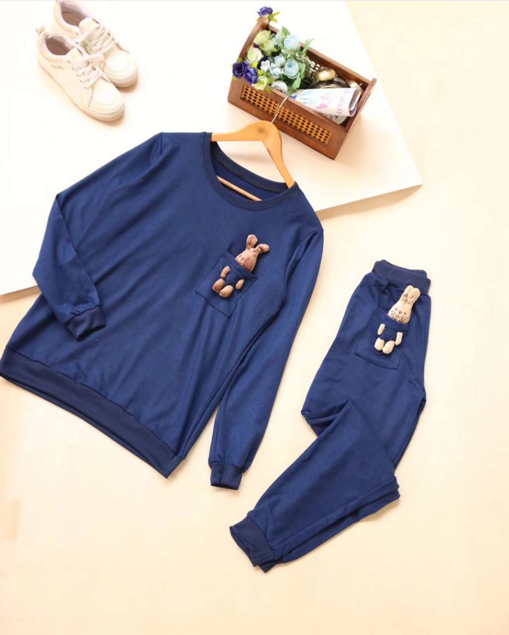 ست هودی شلوار جیب عروسکی (پک 4 عددی)