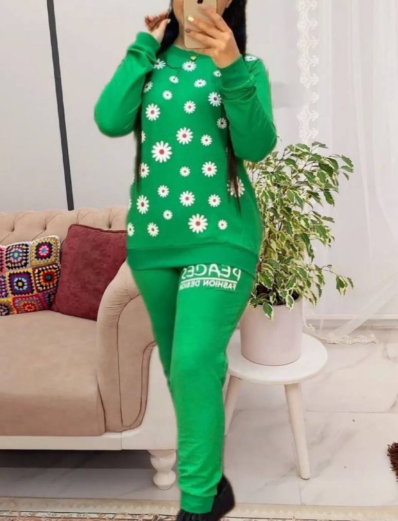 ست بلوز شلوار قواره بزرگ بابونه(پک 6 عددی)