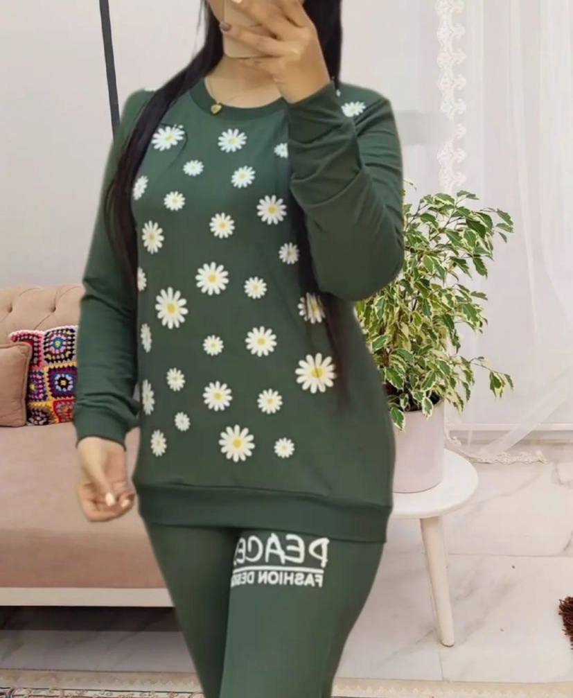 ست بلوز شلوار قواره بزرگ بابونه(پک 6 عددی)