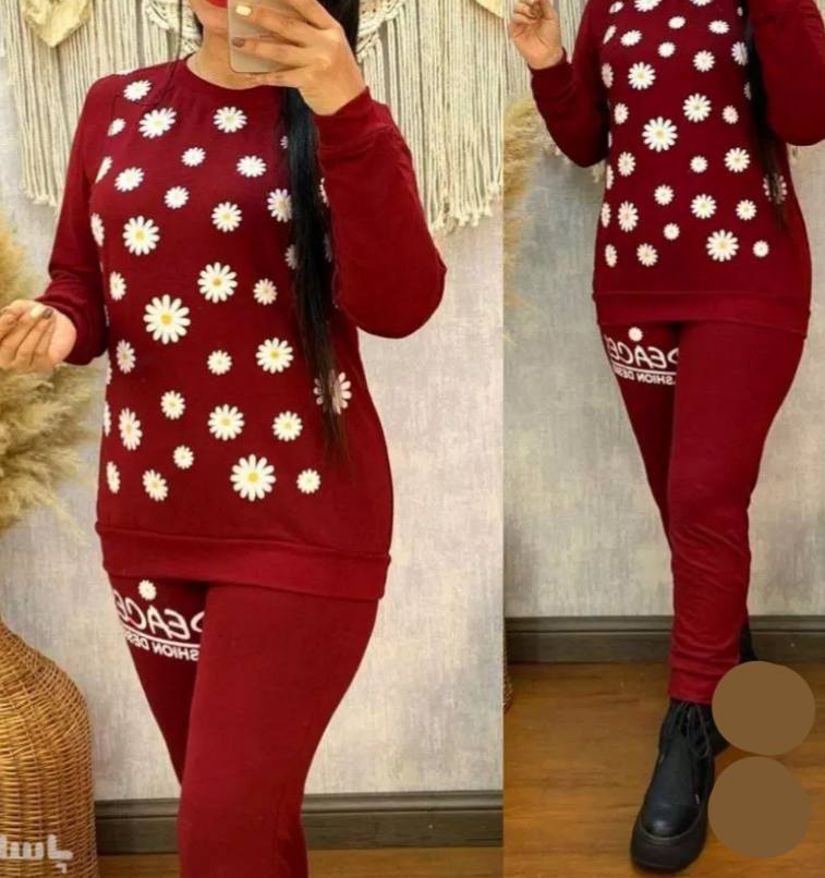 ست بلوز شلوار قواره بزرگ بابونه(پک 6 عددی)