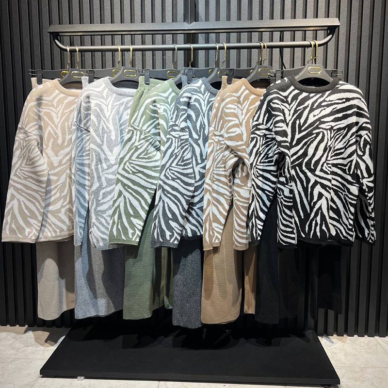 ست بافت تونیک شلوار ابروباد(پک6 عددی)