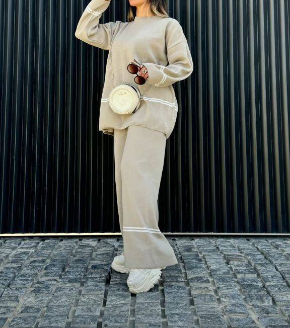 ست بافت تونیک شلوار پایین خط(پک5 عددی)