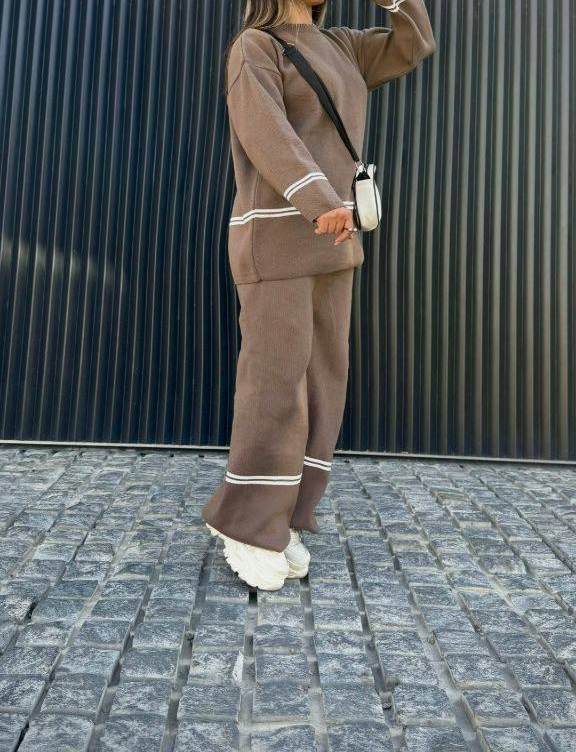 ست بافت تونیک شلوار پایین خط(پک5 عددی)