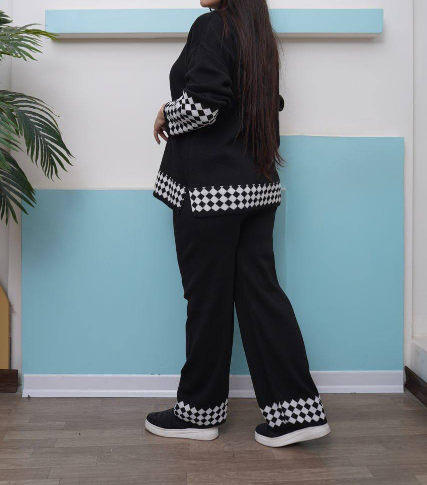 ست بافت تونیک شلوار پایین لوزی(پک6 عددی)