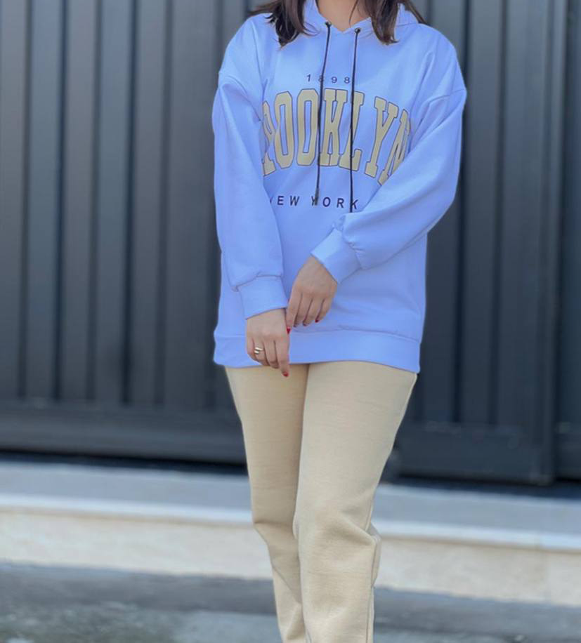 ست هودی شلوار جیبدار چاپ بروکلین (پک 4 عددی)