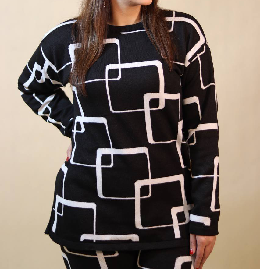 ست بافت تونیک شلوار مربع(پک6 عددی)