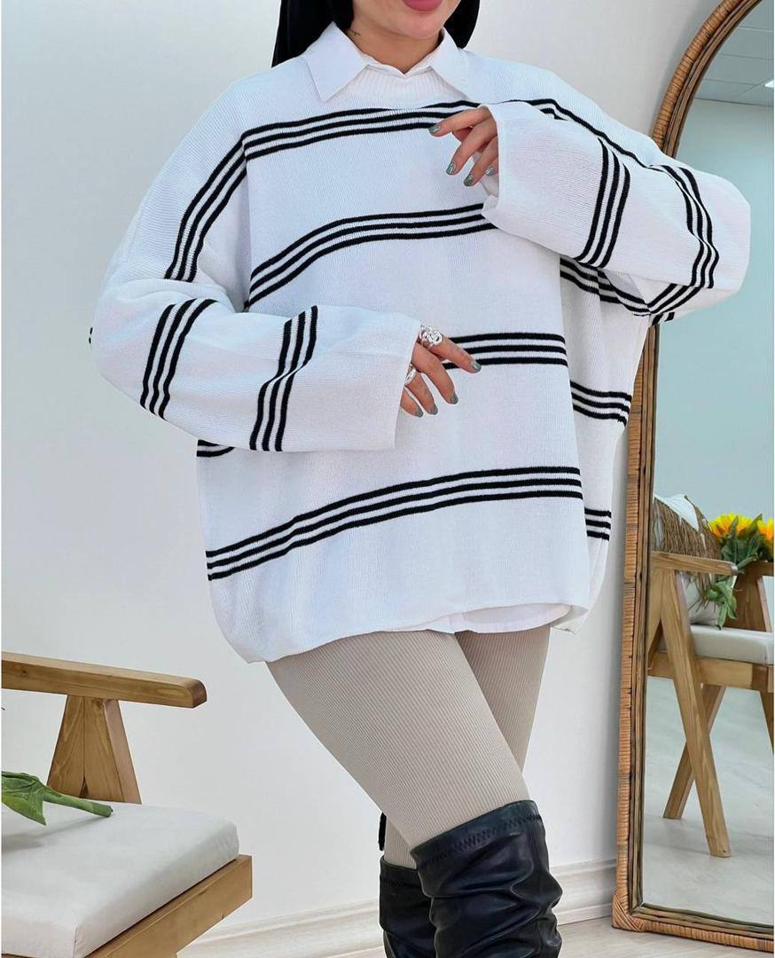 بلوز راه راه لش پینترستی ۳خط (پک 4 عددی)