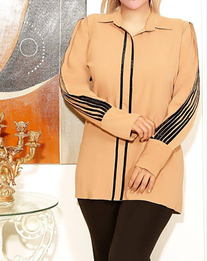 شومیز الیزه دکمه مخفی (پک 4 عددی)