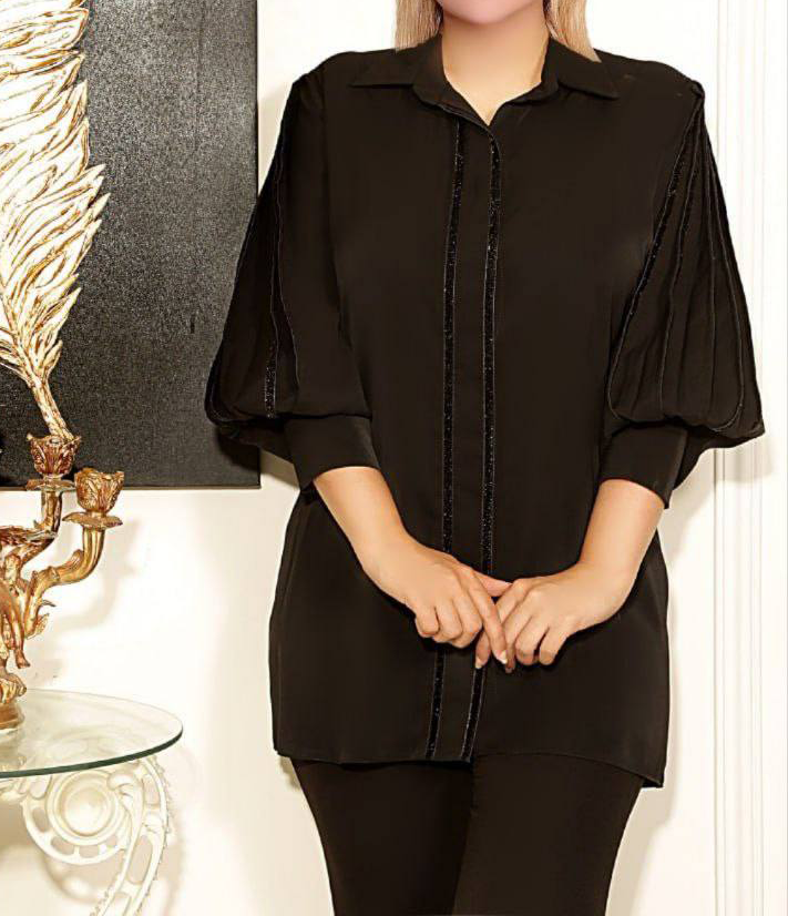 شومیز الیزه دکمه مخفی (پک 4 عددی)