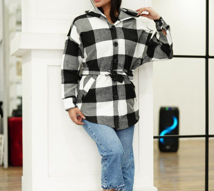 مانتو چهارخونه پشمی(پک 3 عددی)