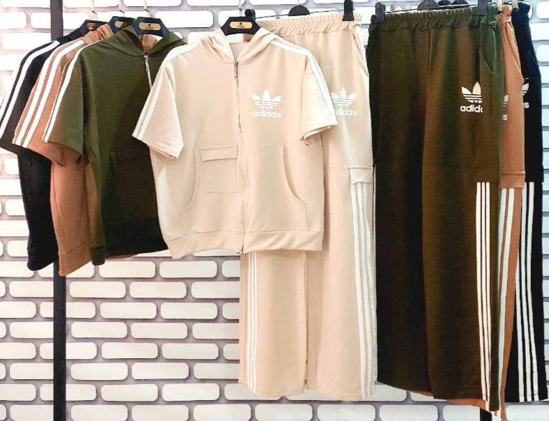 سویشرت جلو زیپ و شلوار آدیداس (پک 4 عددی)