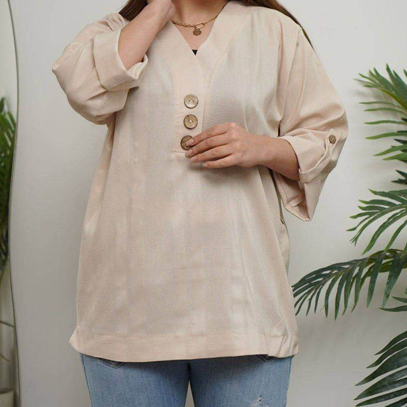 تونیک مانتویی مراکشی دکمه نما (پک 4 عددی)