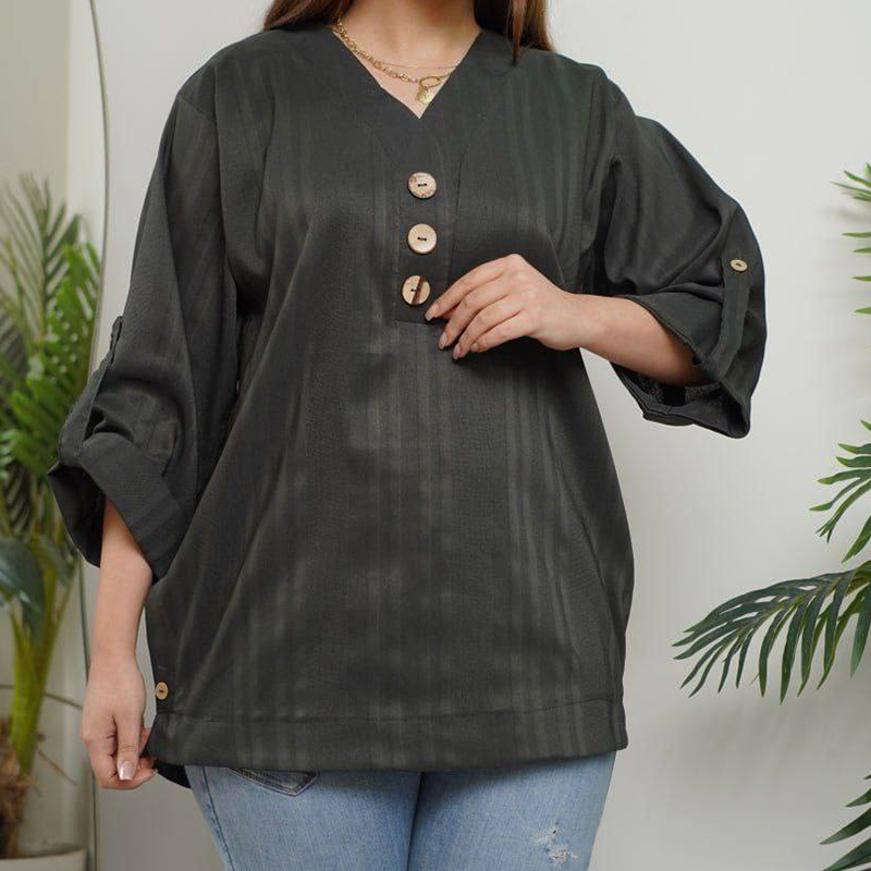 تونیک مانتویی مراکشی دکمه نما (پک 4 عددی)