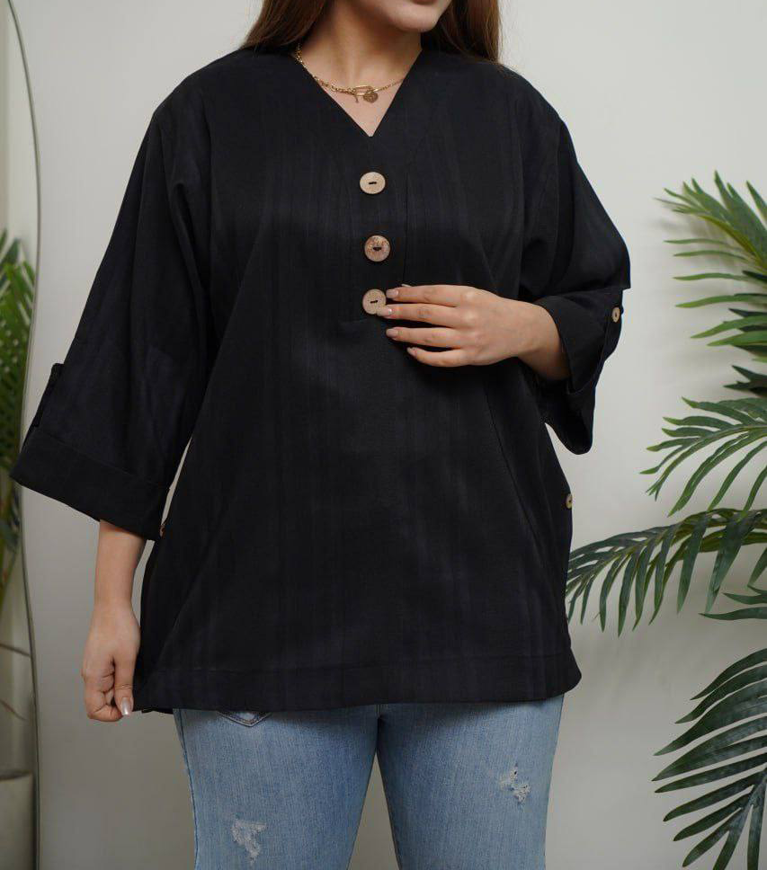 تونیک مانتویی مراکشی دکمه نما (پک 4 عددی)