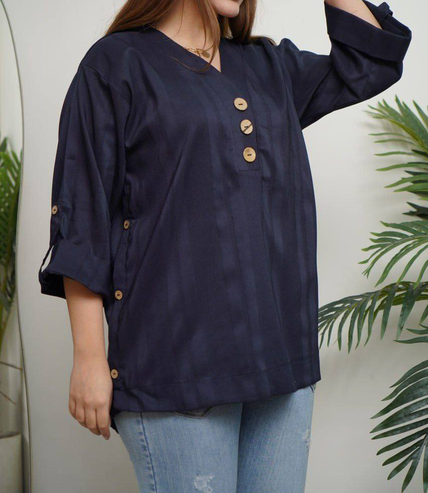 تونیک مانتویی مراکشی دکمه نما (پک 4 عددی)