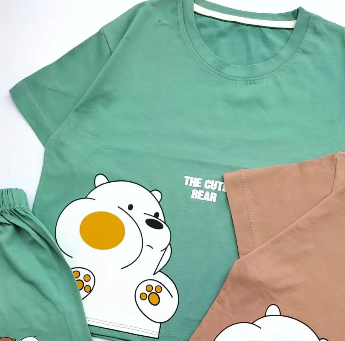 ست کراپ شورتک خرس لپو (پک 6 عددی)