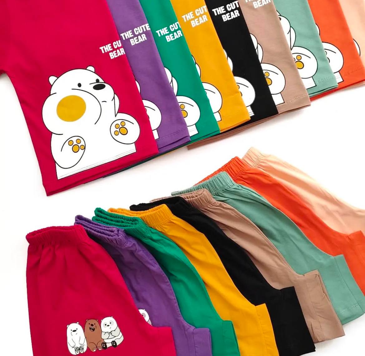 ست کراپ شورتک خرس لپو (پک 6 عددی)