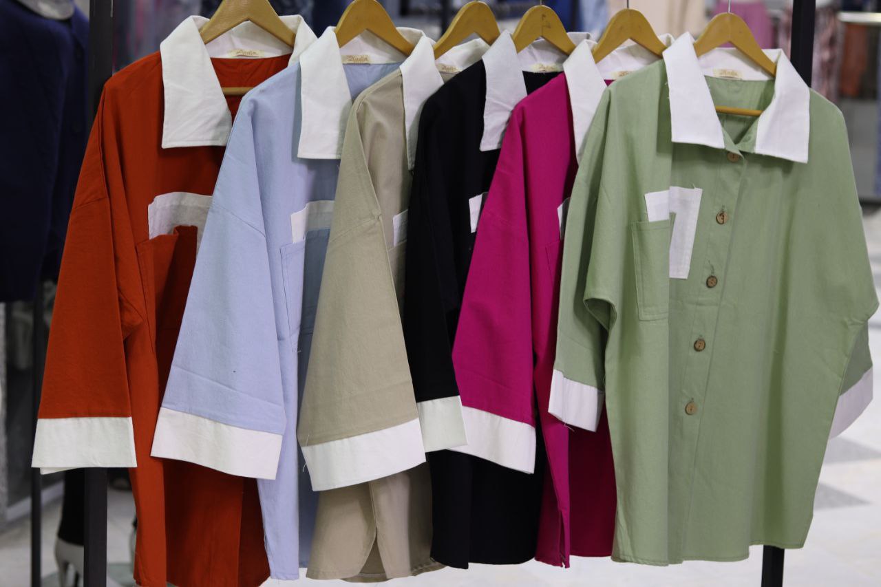 مانتو ۲جیب ۲رنگ نبات (پک 3 عددی)