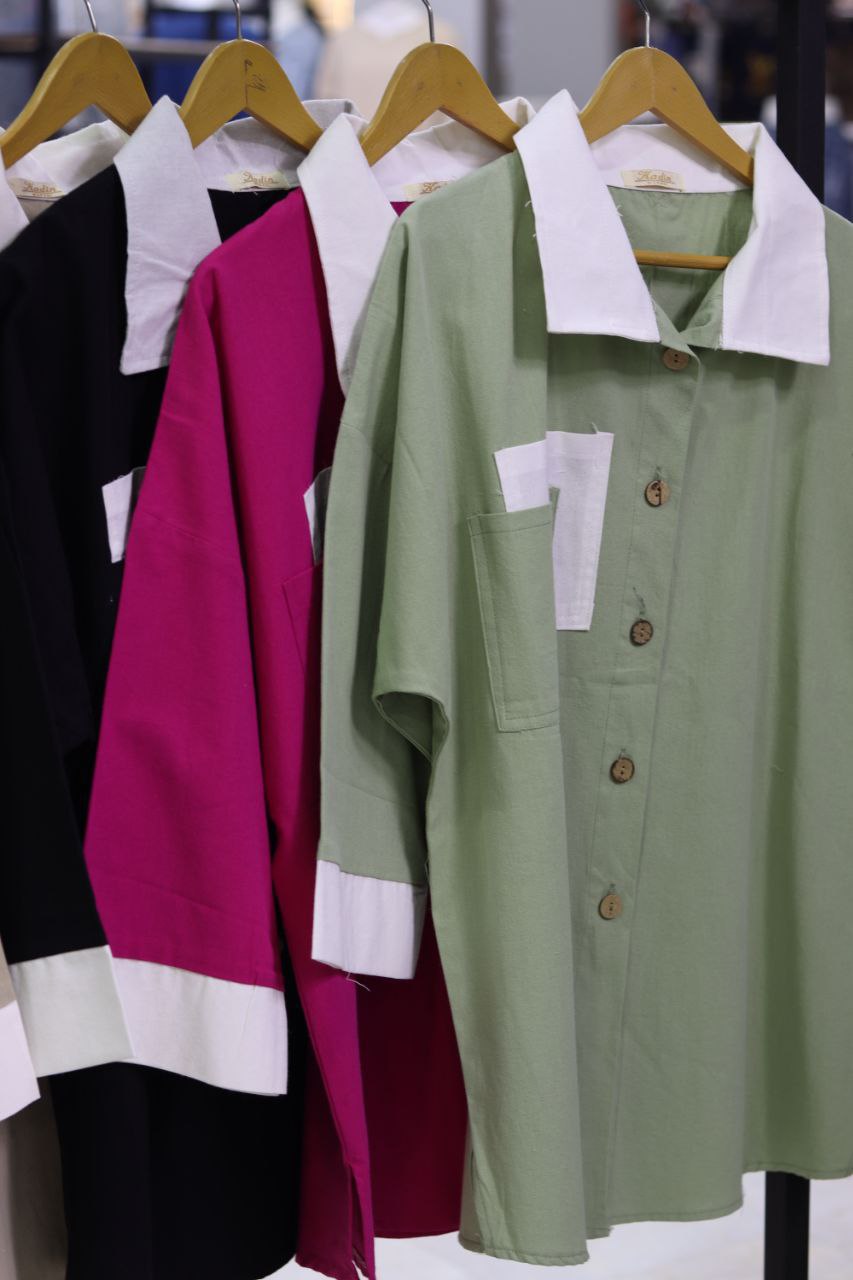 مانتو ۲جیب ۲رنگ نبات (پک 3 عددی)