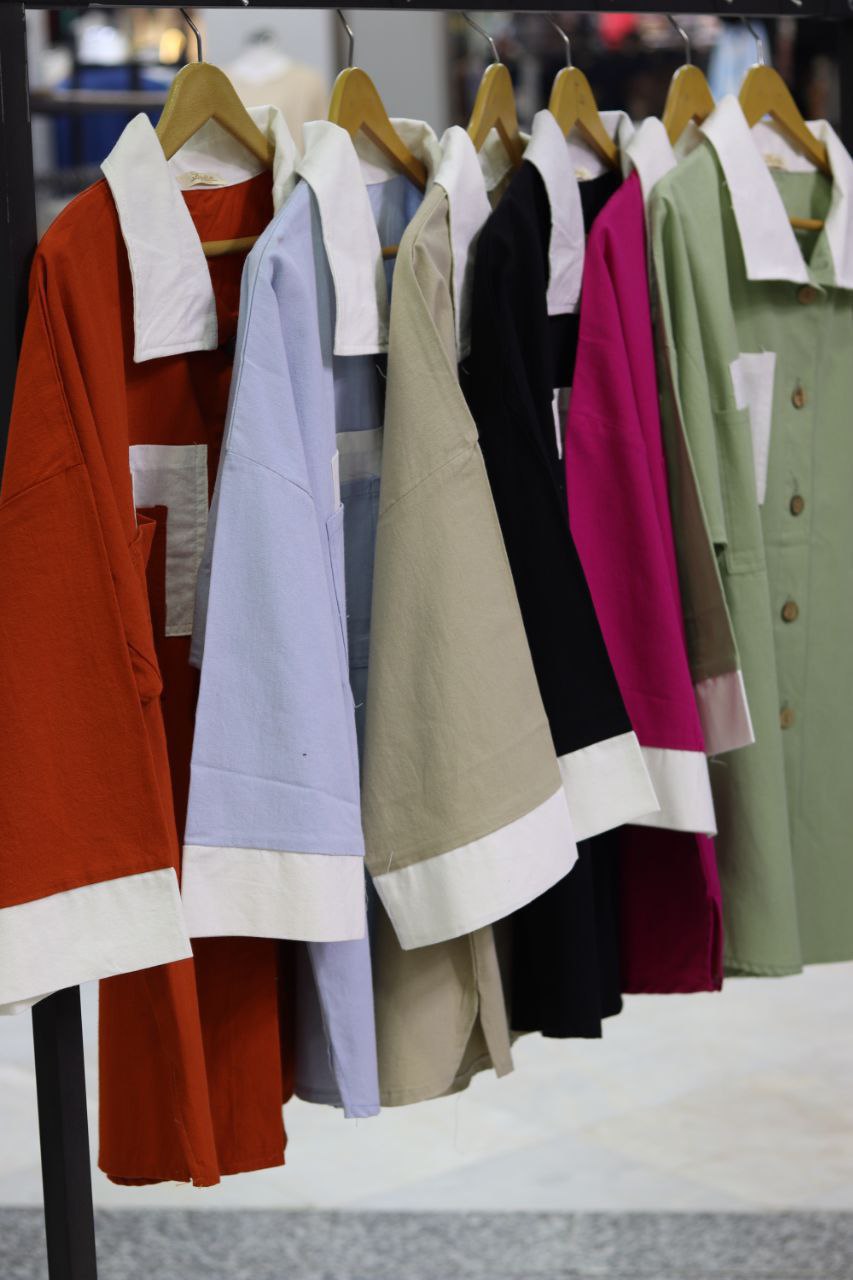 مانتو ۲جیب ۲رنگ نبات (پک 3 عددی)