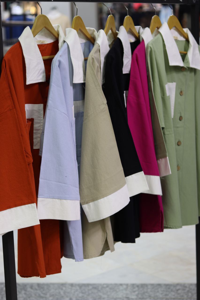 مانتو ۲جیب ۲رنگ نبات (پک 3 عددی)